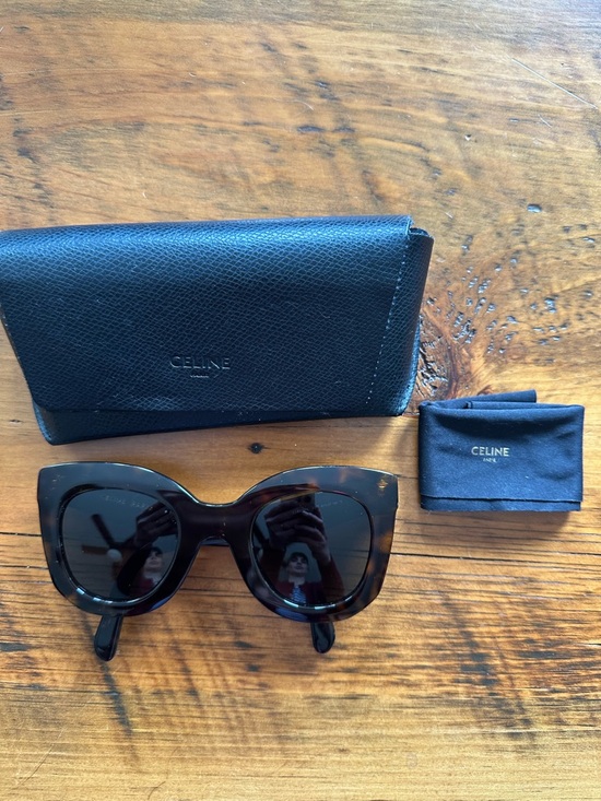 Celine Accessories - Celine Tortoiseshell Cat-Eye Sunglasses with Dark Lenses